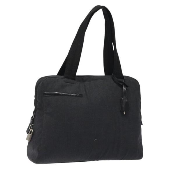 PRADA Sports Shoulder Bag Canvas Gray Silver Auth SW795